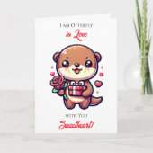 I am Otterly in Love with You Valentine's Day カード (正面)