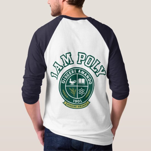 I AM POLY 3/4 Baseball Style Longsleeve Shirt Tシャツ (裏面)