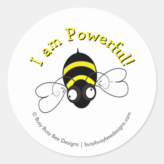 I Am Powerful Sticker ラウンドシール (正面)