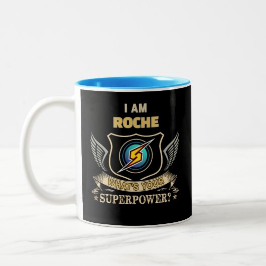 I Am ROCHE What's Your Superpower ツートーンマグカップ (左)
