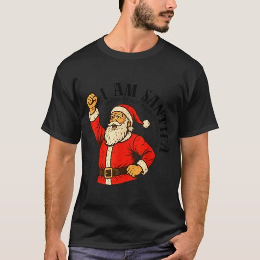 I Am Santifa Santa Claus Anti Fascism Christmas Au Tシャツ (正面)
