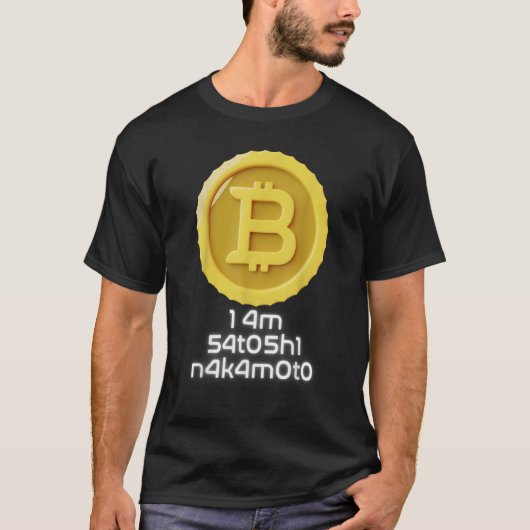 I Am Satoshi Nakamoto Bitcoin NFT Cryptocurrency Tシャツ (正面)