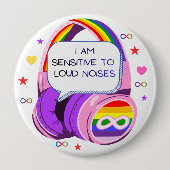 I Am Sensitive To Noise Sensory Sensitivity pin 缶バッジ (正面)