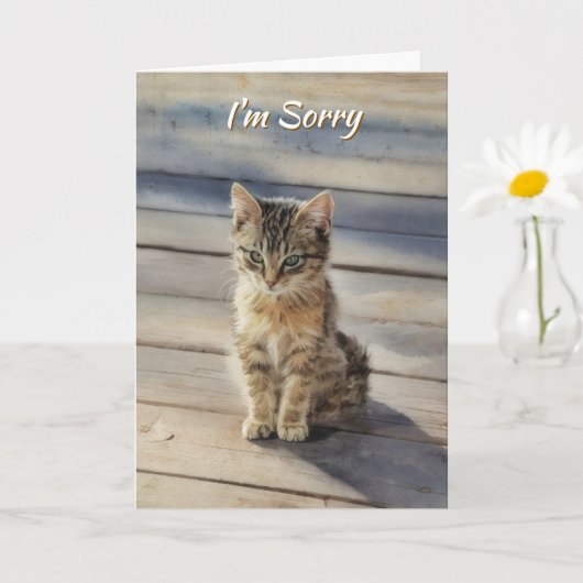 I Am Sorry Cute Kitten Cat Card カード (小さな植物)