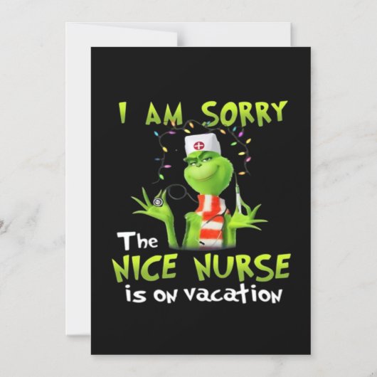 I am sorry the nice nurse is on vacation  マグネット招待状 (正面)