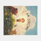 I Am Strong Boys Affirmation フリースブランケット (正面(横))