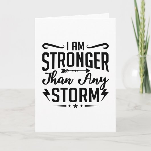 I Am Stronger Than Any Storm Anxiety Mental Health カード (正面)