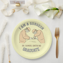 I AM SURGEON doctor MD party graduate ペーパープレート