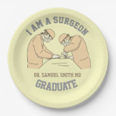 I AM SURGEON doctor MD party graduate ペーパープレート (正面)