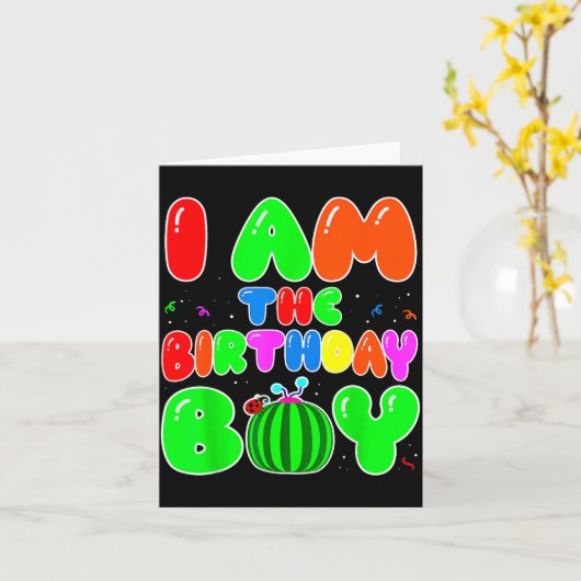 I Am The Birthday Boy Funny Watermelon Birthday Fa カード (黄色い花)