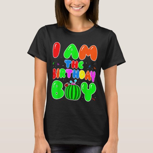 I Am The Birthday Boy Funny Watermelon Birthday Fa Tシャツ (正面)