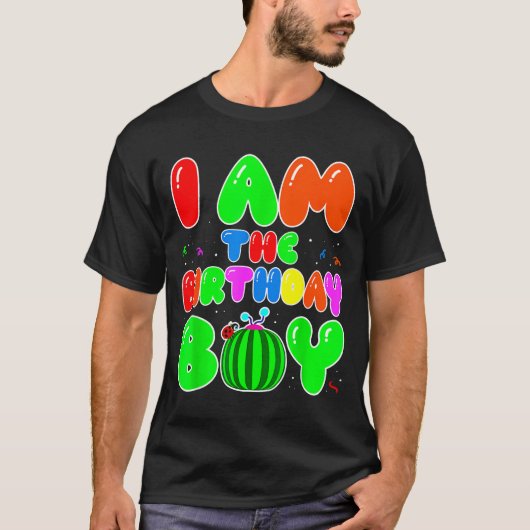 I Am The Birthday Boy Funny Watermelon Birthday Fa Tシャツ (正面)