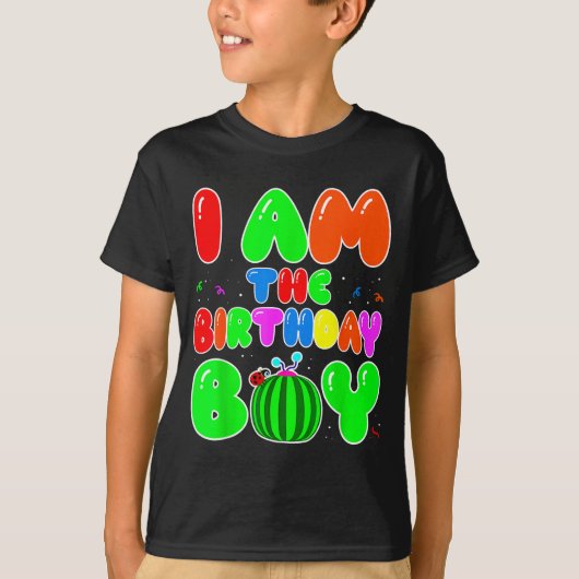 I Am The Birthday Boy Funny Watermelon Birthday Fa Tシャツ (正面)
