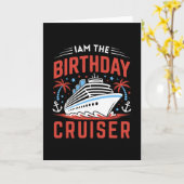 I Am The Birthday Cruiser Funny Cruise Vacation 1 カード (黄色い花)