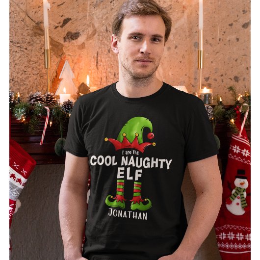 I am The Cool Naughty Elf Funny Elf Tシャツ