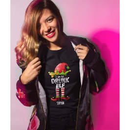 I am The Drunk Elf Funny Christmas Elf Tシャツ