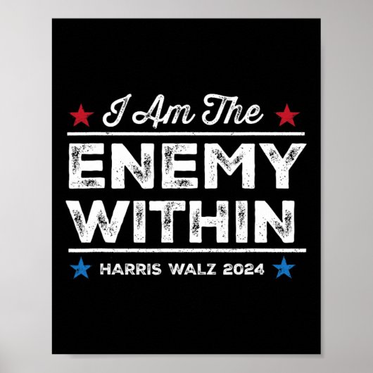 I Am The Enemy Within Tee - Harris W 2024 Merch ポスター (正面)