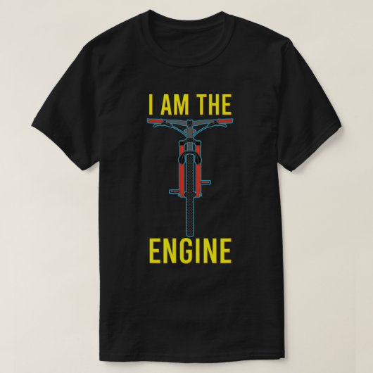 I Am the Engine Anti EBike Electric Bike Cyclist Tシャツ (デザイン正面)