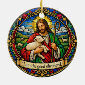 I Am the Good Shepherd Round Ceramic Ornament セラミックオーナメント (裏面)