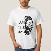 I am the King | Cool Lion Face Typography  Tシャツ (正面)
