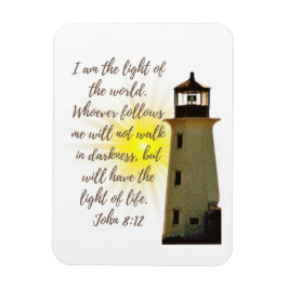 I am the Light John 8:12 with light house マグネット