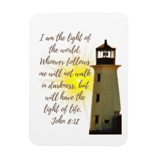 I am the Light John 8:12 with light house マグネット (縦)
