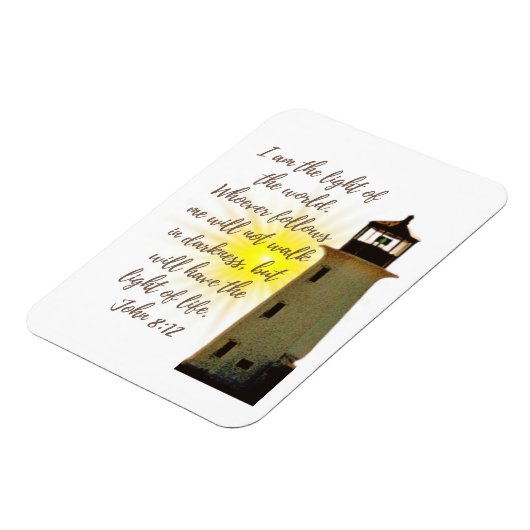I am the Light John 8:12 with light house マグネット (左側)