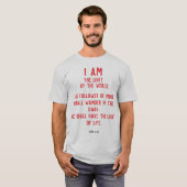 I Am the Light of World John 8:12 Christian Tシャツ (正面フル)