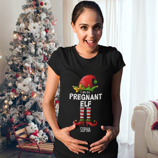 I am The Pregnant Elf Funny Christmas Tシャツ