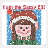 I am the Sassy Elf Sticker スクエアシール (正面)