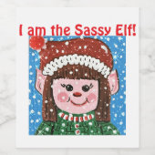 I am the Sassy Elf Wine Label ワインラベル (シングルラベル)