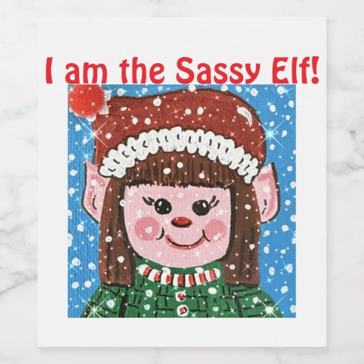 I am the Sassy Elf Wine Label ワインラベル (シングルラベル)