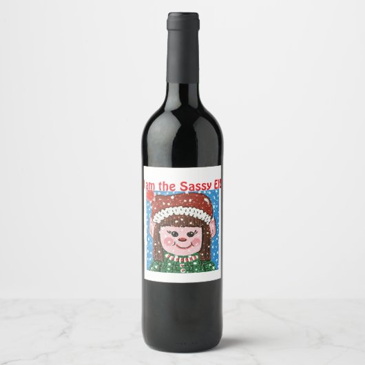 I am the Sassy Elf Wine Label ワインラベル (正面)