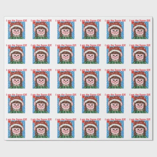 I am the Sassy Elf Wrapping Paper ラッピングペーパー (フラット)