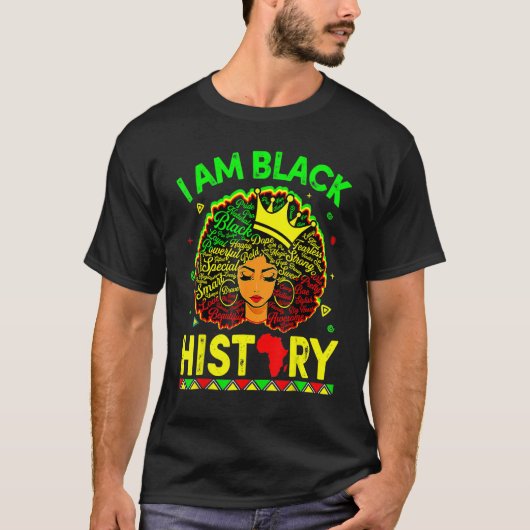 I Am The Strong African Queen Girls Black History  Tシャツ (正面)