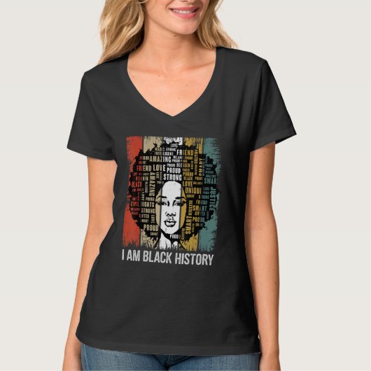 I Am The Strong African Women Girls Black History  Tシャツ (正面)