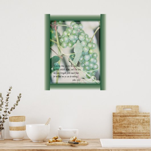 I am the Vine Scripture art ポスター (キッチン)