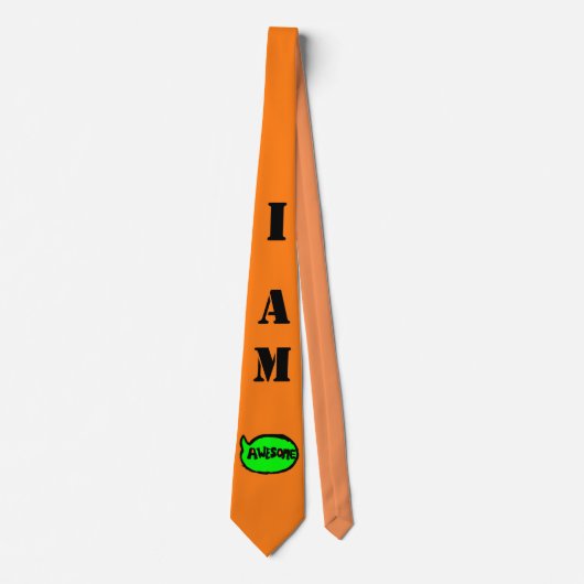 I Am TIE (素晴らしトラフィックコーンオレンジ) ネクタイ (正面)