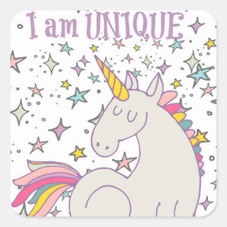 I am - Unicorn & Starsユニークスタンプ スクエアシール