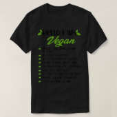 I Am Vegan a Sarcastic Veganism or Vegetarian Hell Tシャツ (デザイン正面)