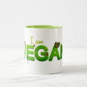 I am Vegan Golf Club Cover ツートーンマグカップ (中央)