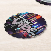 I AM VIBE – アーバン通りスタイルグラフィティアートデザイン ペーパーコースター (アングル)