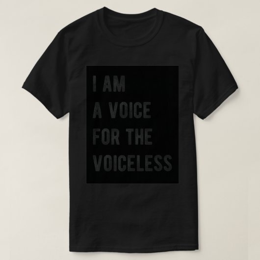 I am Voice for the VoicelessビーガンダイエットAnimal Rig Tシャツ (デザイン正面)