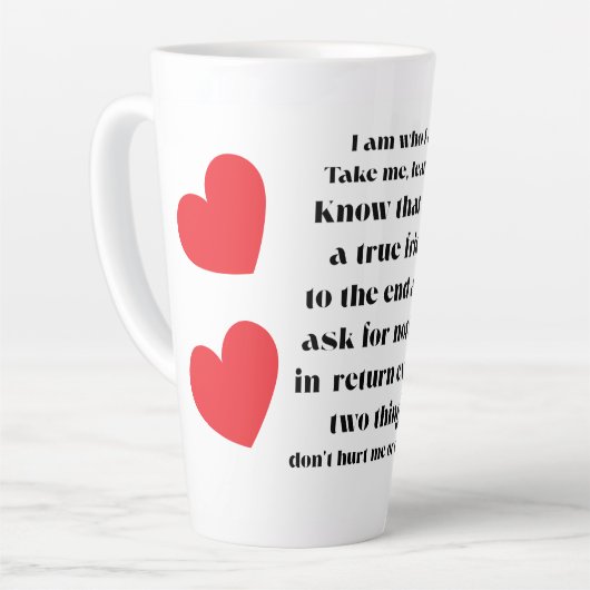 I Am Who I am collection. カフェラテマグ (左アングル)