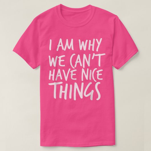 I Am Why We Can't Have Nice Things Silly Sarcastic Tシャツ (デザイン正面)
