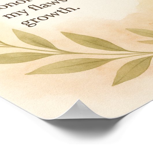 “I Am Worthy Just As I Am” – Sunflower Affirmation ポスター (角)