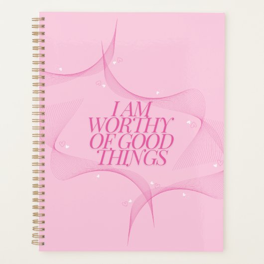 I am worthy of good things Quote, Pink プランナー手帳 (正面)