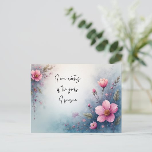 I Am Worthy of the Goals I Pursue Affirmation ポストカード (スタンド正面)