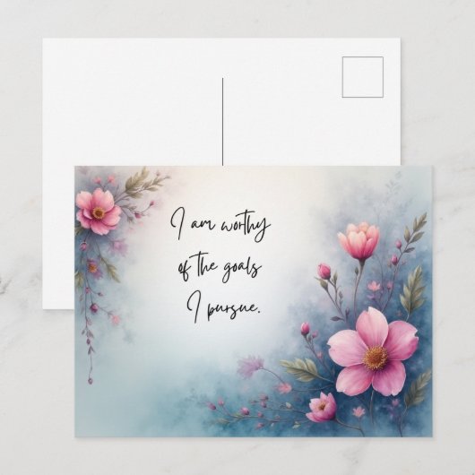 I Am Worthy of the Goals I Pursue Affirmation ポストカード (正面/裏面)