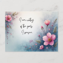 I Am Worthy of the Goals I Pursue Affirmation ポストカード